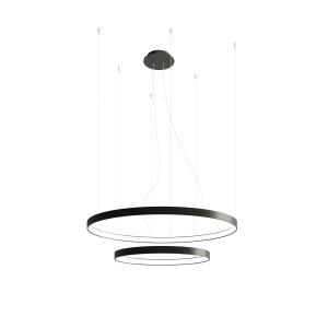 Suspension ronde en métal, noir L: 78cm