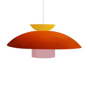 Suspension ronde métal orange D18xP18xH110 cm