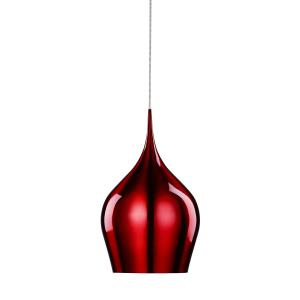 Suspension ronde métal rouge métallisée e27- D26cm