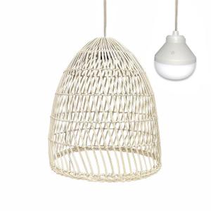 Suspension Rotin Beige H45cm