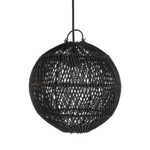 Suspension Rotin Noir 30x30x30cm