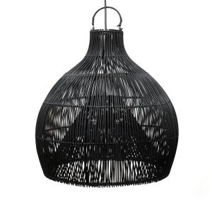 Suspension Rotin Noir 50x50x52cm