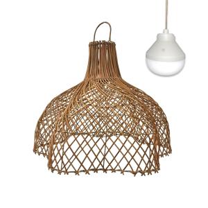 Suspension sans fil Rotin Beige D60CM