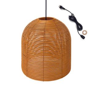Suspension secteur Polyrotin Beige h31cm