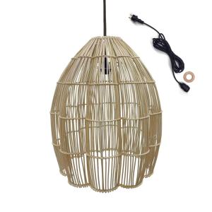 Suspension secteur Rotin Beige d50cm