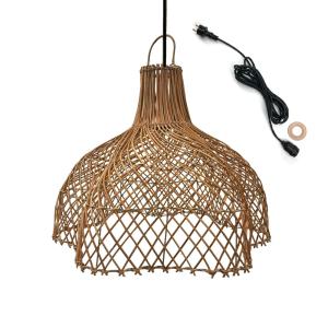 Suspension secteur Rotin Beige D60CM