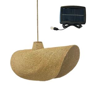 Suspension solaire bohème Herbe marine Beige H32cm