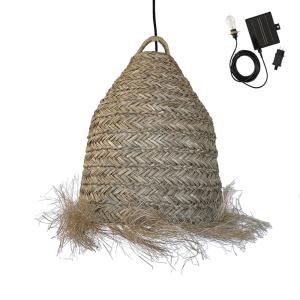 Suspension solaire Jonc de mer Beige h47cm