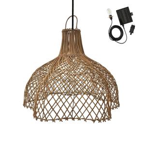 Suspension solaire Rotin Beige d60cm