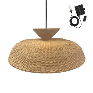 Suspension solaire Rotin Beige d80cm