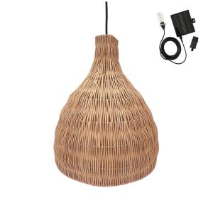 Suspension solaire Rotin Beige h38cm