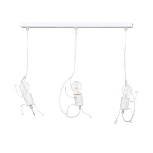 Suspension style enfant avec 3 douilles en métal blanc
