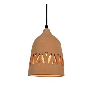 Suspension terre cuite motif Feuille avec câble textile bei…