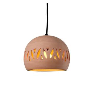 Suspension terre cuite motif Feuille beige D.21cm