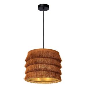 Suspension tissu jaune ocre