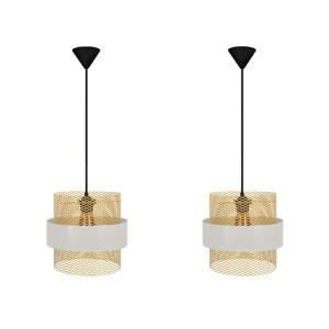 Suspension TOSEL ,métal,Blanc   ,H85xD 27x P 27cm