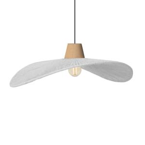 Suspension TOSEL ,métal,fibre ,Blanc , H70xD44xP 50cm