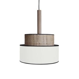 Suspension TOSEL ,métal,fibre ,Blanc ,H90xD 45x P 45cm