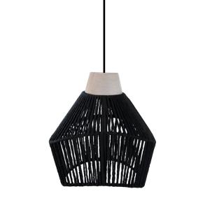 Suspension TOSEL ,métal,fibre ,Noir ,H80x D 13xP17cm