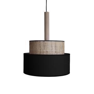 Suspension TOSEL ,métal,fibre ,Noir ,H90xD45xP45cm