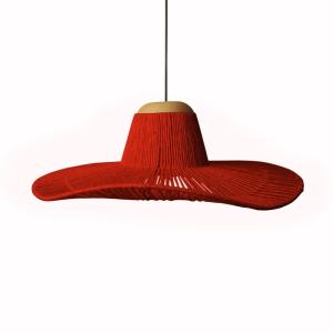 Suspension TOSEL ,métal,fibre ,Rouge ,H 70xD60x P 60cm