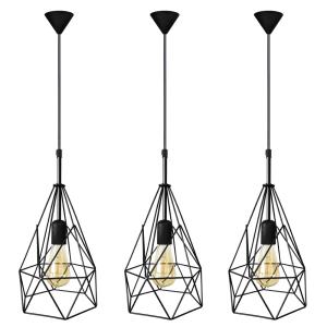 Suspension TOSEL ,métal,Noir ,H 96xD 20x P 20cm
