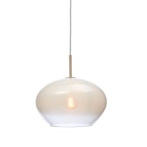 Suspension verre blanc 35x35x23cm