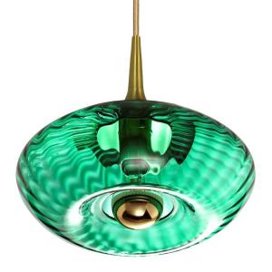 Suspension verre diamètre 28cm vert