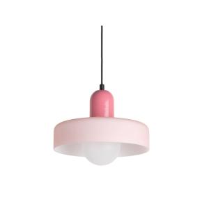 Suspension verre rose 25x25x23cm