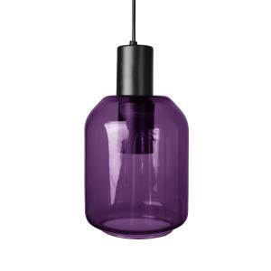 Suspension verre violet 14  cm