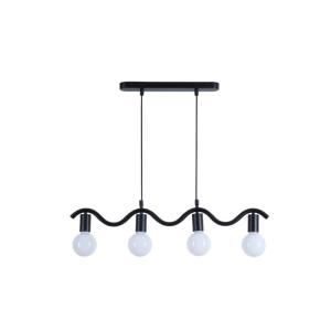 Suspension Wama 4 lampes en métal noir