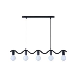 Suspension Wama 5 lampes en métal noir