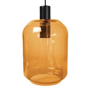 Suspensionmétal H100cm noir;Abat-jour: ambre