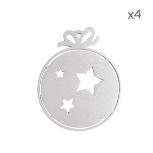 Suspensions de Noël boule étoiles en aluminium blanc D6cm L…