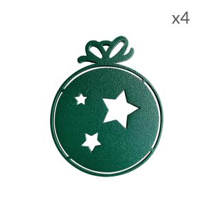Suspensions de Noël boule étoiles en aluminium vert D6cm Lo…