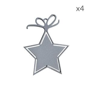 Suspensions de Noël forme étoile en aluminium argent H9cm L…