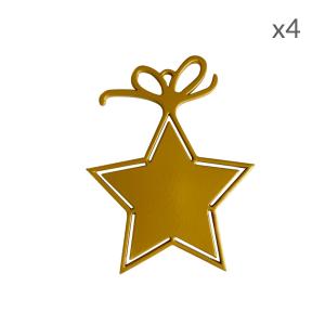 Suspensions de Noël forme étoile en aluminium or H9cm Lot d…