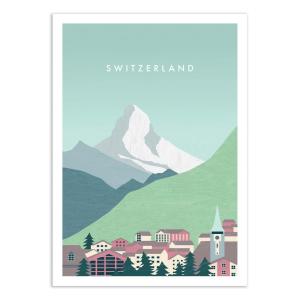 SWITZERLAND - Affiche d'art 50 x 70 cm