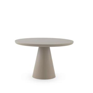Table 120 diam. effet bois couleur taupe