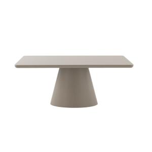 Table 180x100 effet bois couleur taupe