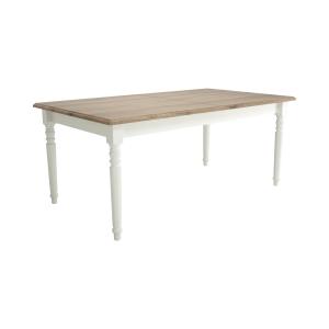 Table à allonge effet bois et blanc 8 à 10 personnes L180