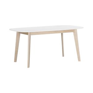 Table à allonge effet bois et blanc 8 personnes L160