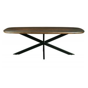 Table à manger 10 personnes 230 cm en bois massif brun