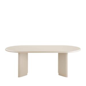 Table à manger 10 personnes ovale en bois - Beige
