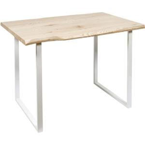 Table à manger 110x75x75,5 cm naturel et blanc