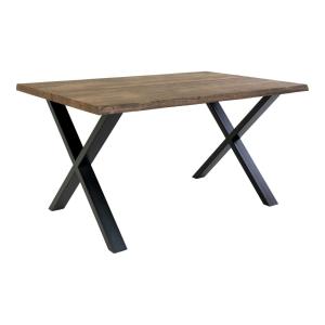 Table à manger 140 cm chêne fumé bords naturels extensible…