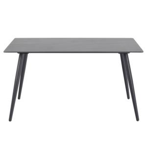 Table à manger 140x80cm effet marbre noir