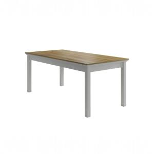 Table à manger 180 cm grise - plateau bois clair