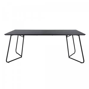 Table à manger 190x90cm en bois et métal noir noir