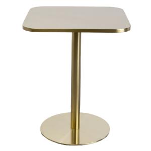 Table à manger 2 personnes carrée en acier doré 60x60